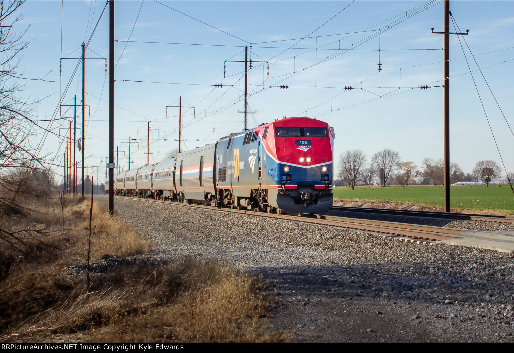 AMTK P42DC #108 on "Pennsylvanian" No. 42